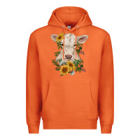 Carrot charolais calf with sunflowers Premium Hoodie - RanaPortraitStore