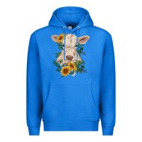 True Royal charolais calf with sunflowers Premium Hoodie - RanaPortraitStore