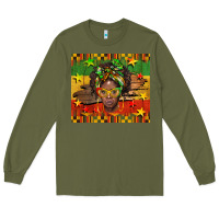 Army Green juneteenth black women  tumbler Long Sleeve Tee - BarkalooDesign