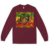 Burgundy juneteenth black women  tumbler Long Sleeve Tee - BarkalooDesign