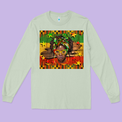 Juneteenth Black Women  Tumbler Long Sleeve Tee Designed By Barkaloodesign