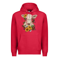 Cardinal charolais calf with sunflowers Premium Hoodie - RanaPortraitStore