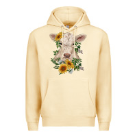 Pina Colada charolais calf with sunflowers Premium Hoodie - RanaPortraitStore