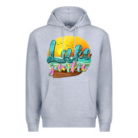 Heather Grey lake junkie Premium Hoodie - texasbilliewilder
