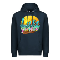 Navy lake junkie Premium Hoodie - texasbilliewilder