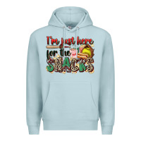Blue Mist i'm just here for the snacks softball Premium Hoodie - Zillion Design Studio