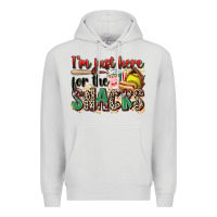 Dove Grey i'm just here for the snacks softball Premium Hoodie - Zillion Design Studio