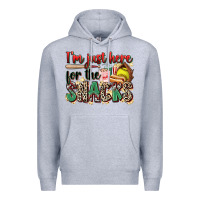 Heather Grey i'm just here for the snacks softball Premium Hoodie - Zillion Design Studio