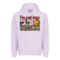 Lilac i'm just here for the snacks softball Premium Hoodie - Zillion Design Studio