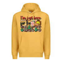 Mustard i'm just here for the snacks softball Premium Hoodie - Zillion Design Studio