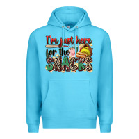 Ocean Blue i'm just here for the snacks softball Premium Hoodie - Zillion Design Studio