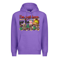 Purple i'm just here for the snacks softball Premium Hoodie - Zillion Design Studio
