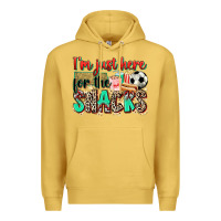 Antique Gold i'm just here for the snacks soccer Premium Hoodie - Zillion Design Studio