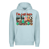 Blue Mist i'm just here for the snacks soccer Premium Hoodie - Zillion Design Studio