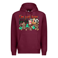 Burgundy i'm just here for the snacks soccer Premium Hoodie - Zillion Design Studio