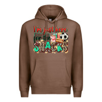 Chestnut i'm just here for the snacks soccer Premium Hoodie - Zillion Design Studio
