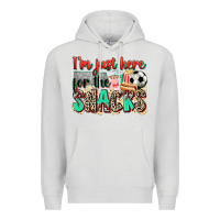 Dove Grey i'm just here for the snacks soccer Premium Hoodie - Zillion Design Studio