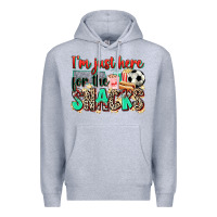Heather Grey i'm just here for the snacks soccer Premium Hoodie - Zillion Design Studio