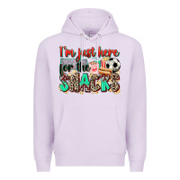 Lilac i'm just here for the snacks soccer Premium Hoodie - Zillion Design Studio