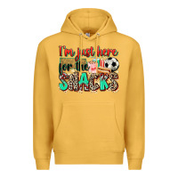 Mustard i'm just here for the snacks soccer Premium Hoodie - Zillion Design Studio