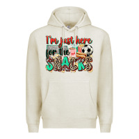 Oatmeal Heather i'm just here for the snacks soccer Premium Hoodie - Zillion Design Studio