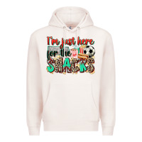Pale Pink i'm just here for the snacks soccer Premium Hoodie - Zillion Design Studio