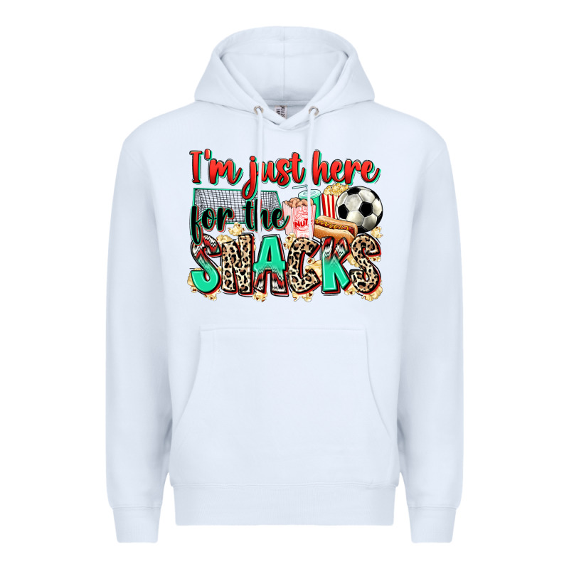 I'm Just Here For The Snacks Soccer Premium Hoodie by Zillion Design Studio | Teevron