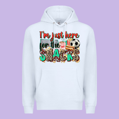 I'm Just Here For The Snacks Soccer Premium Hoodie Designed By Zillion Design Studio