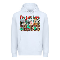 White i'm just here for the snacks soccer Premium Hoodie - Zillion Design Studio
