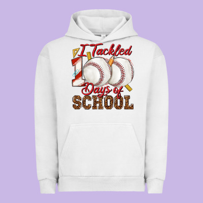 I Tackled 100days Of School Baseball Urban Hoodie Designed By Texasbilliewilder