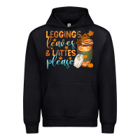 Black leggins leaves and lattes Urban Hoodie - Zillion Design Studio