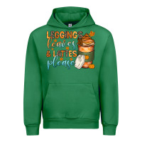 Emerald leggins leaves and lattes Urban Hoodie - Zillion Design Studio