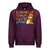 Mauve Wine leggins leaves and lattes Urban Hoodie - Zillion Design Studio