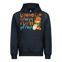 Navy leggins leaves and lattes Urban Hoodie - Zillion Design Studio