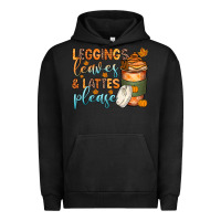 Pigment Black leggins leaves and lattes Urban Hoodie - Zillion Design Studio