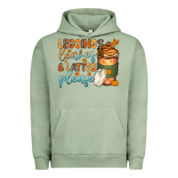 Pigment Oil Green leggins leaves and lattes Urban Hoodie - Zillion Design Studio