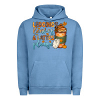 Pigment Pebble Blue leggins leaves and lattes Urban Hoodie - Zillion Design Studio