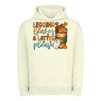 Pigment Pistachio leggins leaves and lattes Urban Hoodie - Zillion Design Studio