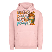 Pigment Salmon leggins leaves and lattes Urban Hoodie - Zillion Design Studio