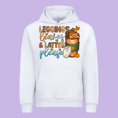 Leggins Leaves And Lattes Urban Hoodie Designed By Zillion Design Studio