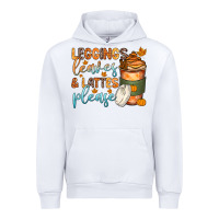 White leggins leaves and lattes Urban Hoodie - Zillion Design Studio