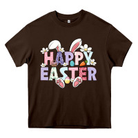 Chocolate Brown happy easter Heavy Core Tee - LillyAllenDesigns