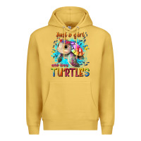 Antique Gold just a girl who loves turtles Premium Hoodie - texasbilliewilder