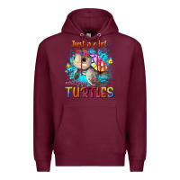 Burgundy just a girl who loves turtles Premium Hoodie - texasbilliewilder