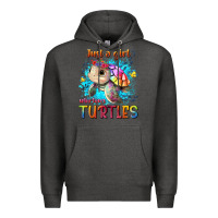 Charcoal Heather just a girl who loves turtles Premium Hoodie - texasbilliewilder