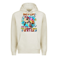 Oatmeal Heather just a girl who loves turtles Premium Hoodie - texasbilliewilder