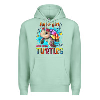 Seafoam just a girl who loves turtles Premium Hoodie - texasbilliewilder