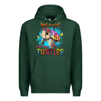 Sports Green just a girl who loves turtles Premium Hoodie - texasbilliewilder