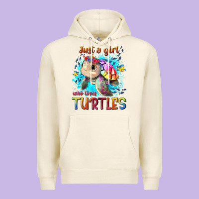 Just A Girl Who Loves Turtles Premium Hoodie Designed By Texasbilliewilder