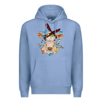 Colony Blue charolais calf with christmas lights baby cow Premium Hoodie - RanaPortraitStore
